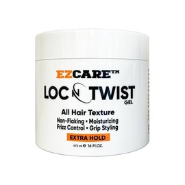 EZCARE LOC N TWIST Gel All Hair Texture (Extra Hold), Non-flaking/Moisturizing/Frizz Control/Grip Styling, (16 oz.)