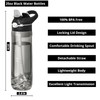 TCKJ 25oz Water Bottle with Straw, Clip, Handle & Marker,