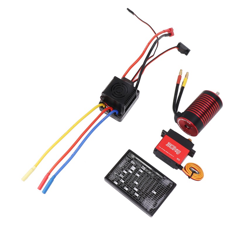 3660 4 Pole Brushless Motor 80A Brushless ESC 30kg Servo