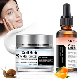 Crema De Baba De Caracol Original, VC Serum Facial, 2PCS, Snail Mucin 92, facial Reparadora Hidratante, Crema Hidratante Facial Diario, Hidratación...