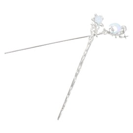 Baluue 2pcs Rhinestone Moon and Star Hair Styling Pins Lightweight Secure Hair Forks for Women Elegant Moonstone Hairpins for Weddings Parties Romantic Looks