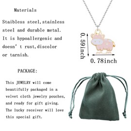 WAJJUAN Cow Earrings Necklace Farm Pet Jewelry For Women Cow Lover Gift Cow Owner Gift Cow Dangle Earrings Cow Jewelry (Cow Pink Neck)