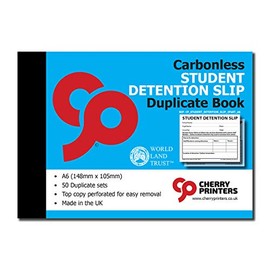 Cherry Carbonless NCR Student Detention Slip Duplicate Book A6 50 Sets