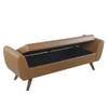 HomePop Modern Storage Bench with Wood Legs Home Décor|Bench with