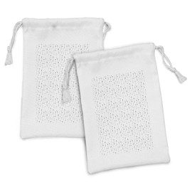 Ambesonne Tribal Fabric Pouch Set of 2, Direction Pointers Symbolic Culture Illustration of Bohemian Vibes, Small Drawstring Bag for Toiletries Masks and Favors, 9" x 6", Charcoal Grey and White