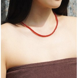 SA Solid Carnelian Round 2mm Beads Choker Healing Dainty Layered Necklace Gift
