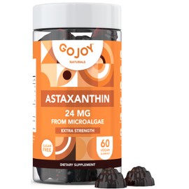 GOJOY NATURALS Chewable Astaxanthin Gummies - Natural Astaxanthin 24mg Antioxidant Supplement - Vegan, Non-GMO, Sugar-Free, Gluten-Free, Soy-Fee, 3rd Party Lab Tested - 2 Month Supply (60 Gummies)