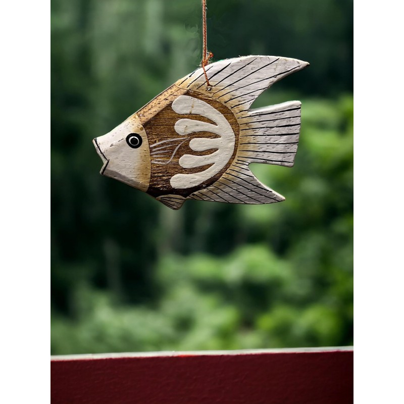 Tropical Fish Windchime – Bamboo & Wood Hanging Outdoor Garden