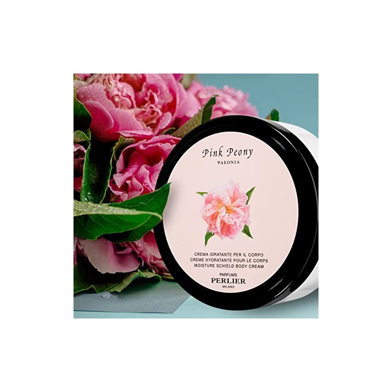 Perlier Pink Peony Body Cream - Moisturizing Non-Greasy Cream For