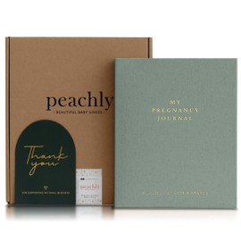 Peachly Pregnancy Journal - Linen Pregnancy Book to Capture Every Milestone - Pregnancy Must Haves - Baby Book Keepsake Pregnancy Journals For First Time Moms and Experienced Moms (Sage)