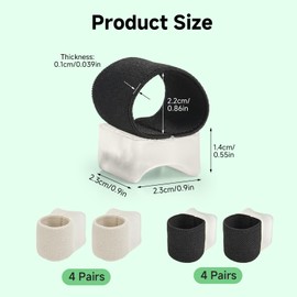 OIHCAZ Toe Separator 16pcs, Toe Separators for Bunions with Breathable Elastic Band Gel Pad Fits Toe Not Easy to Fall Bunion Corrector for Hallux Valgus Correction Toe Spacers for Women Men