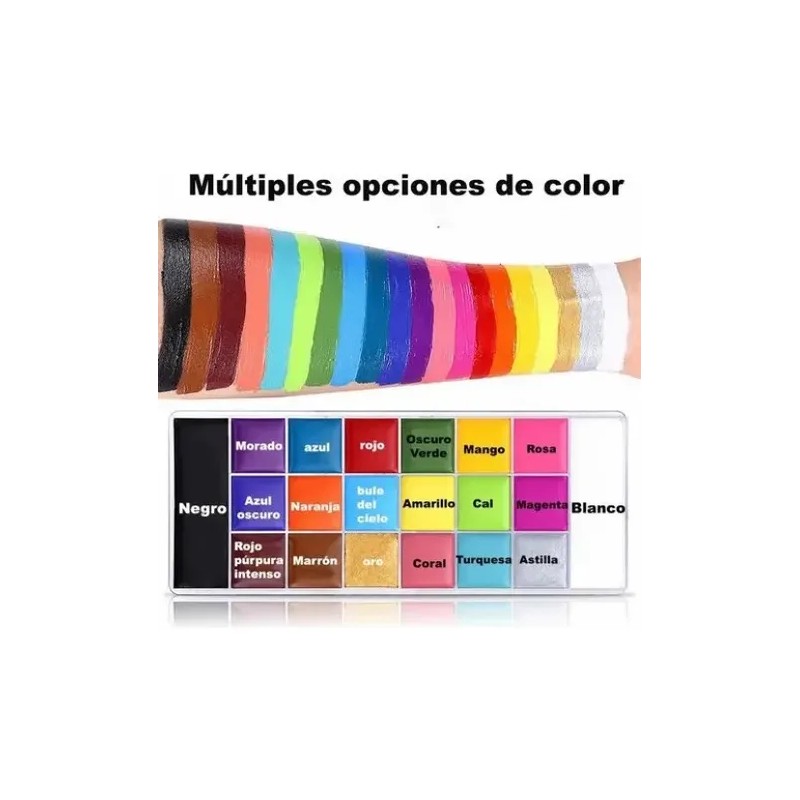 Kit De Maquillaje Pintura Pintacaritas Body Paint Acuarelas