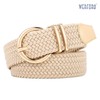 WERFORU Ladies Stretch Belt with Gold Buckle Women's Elastic Braided