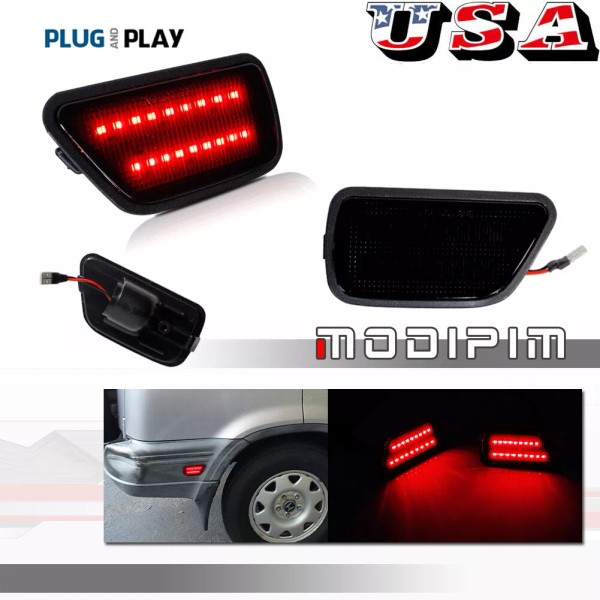 MODIPIM Smoked Lens Fender Rear Side Marker Signal Lights Lamps