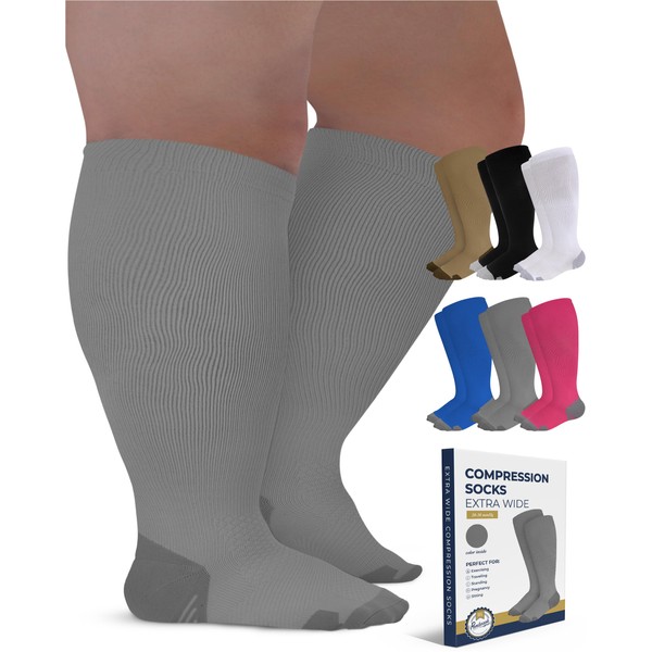 Pembrook Plus Size Compression Socks Wide Calf - Up to