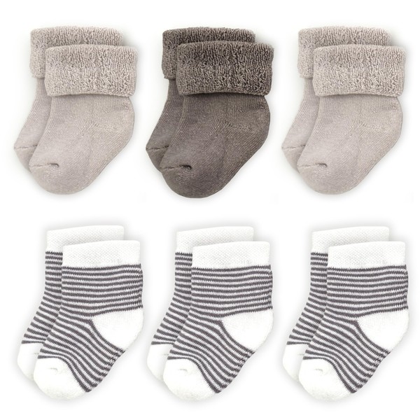 LaLoona Baby Socks Set (0-3 Months) - 6 Pairs of