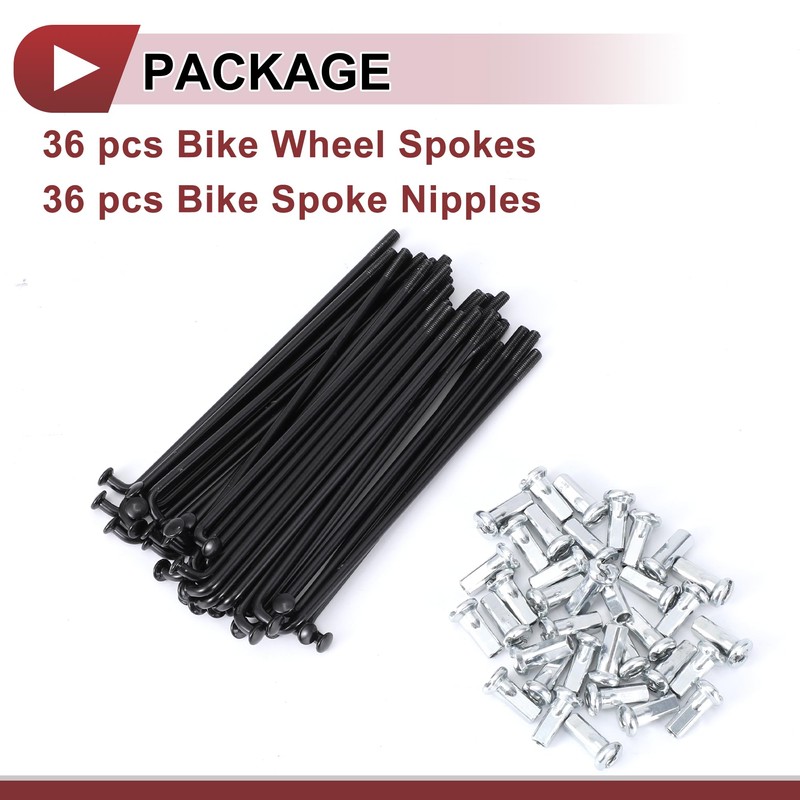 HEROFFIX 36 Set 12G Bicycle Spokes 85mm Bike Wheel Spokes