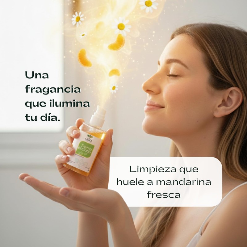Dermolimpiador en Gel con Aloe Vera, Manzanilla y Mandarina, Fórmula
