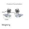 Niaspi 16G Angel Wing Stud Earrings with Blue Rhinestone Screw