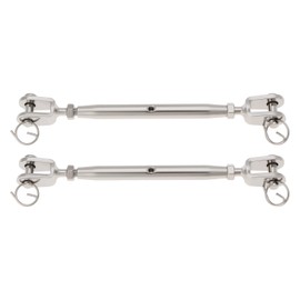 The Lord of the Tools 2PCS M5 Turnbuckle Screw Tightener 316 Stainless Steel Closed Body Jaw Rigging Screw Jaw Turnbuckle Rigging Screw for Sailing Rowing