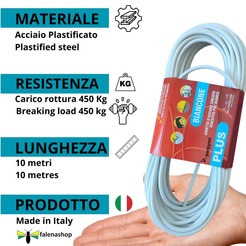 parpyon® Outdoor Washing Line 10m x Diameter 4.5mm Heavy Duty