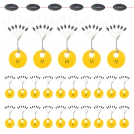 Realure 150pcs Rubber Stopper Fishing 6 in 1 Rubber Beads Fishing Small Line Stopper Fishing Trout Stopper Fishing for 0.1-0.43mm Line Stopper Fishing and Sinker Stops Oval (M(300pcs))