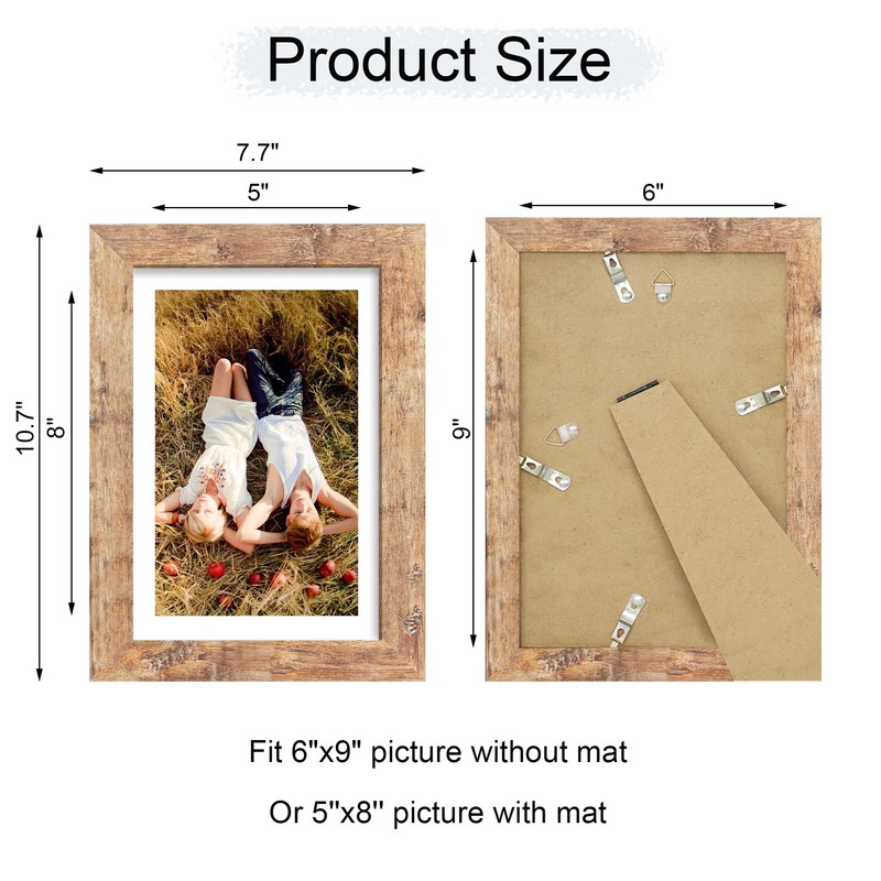 iRahmen 6x9 Picture Frame with HD Tempered Glass, Display Pictures