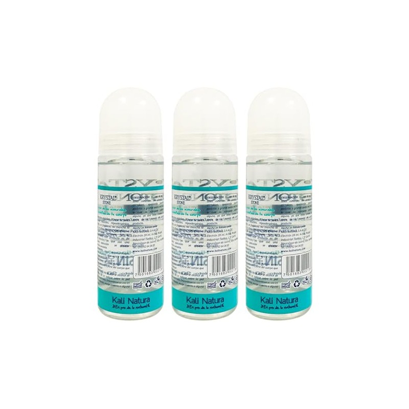 Krystal Stone Desodorante Neutro Roll on 90ml 3 pack