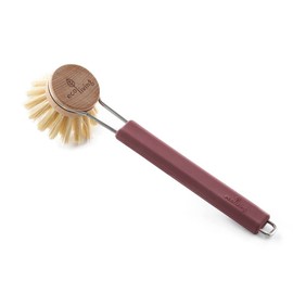EcoLiving Non-Scratch NO Plastic Dish Brush (FSC Certified) – Cruelty-Free Dish Brush – Eco Friendly Washing Up Brush - Biodegradable and Made Sustainable Materials- Tough eco Dish Brush (Burgundy)