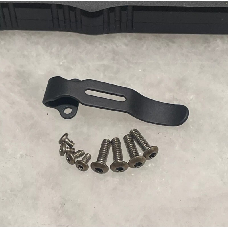 DH Black Pocket Clip W/Golden Bronze Torx Screws For Streamlight