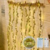 Minetom Vine Fairy Lights Battery Operated: 21ft 60 LED Leaf-Embellished