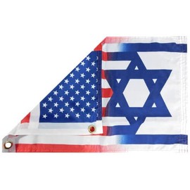 USA Israel Combination Friendship 100D Woven Poly Nylon 12x18 Boat Car Flag