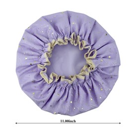 2 Pcs Shower Caps for Women, Waterproof Double Layers Reusaable Shower Caps, Oil-proof Cap Bath Caps for Kids, Ladies, Girls (Stars)