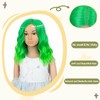 Green Wig for Kids - Short Wavy Synthetic Fiber Wig,