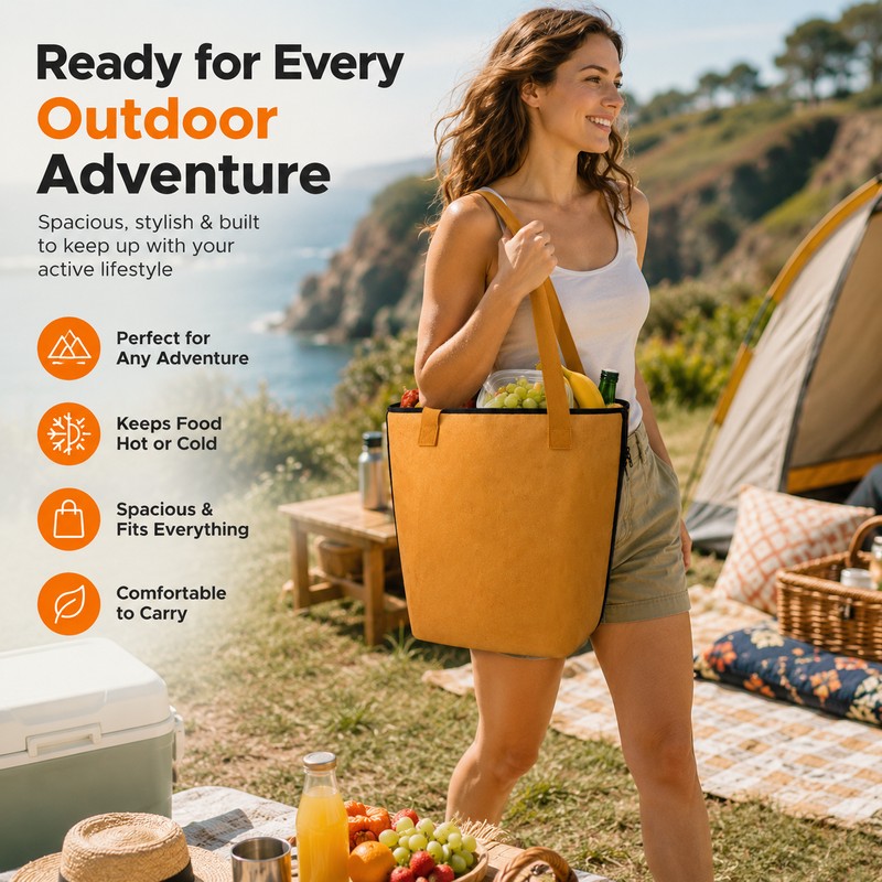 Insulated Picnic Cooler Bag for Outdoor Food Storage – Large