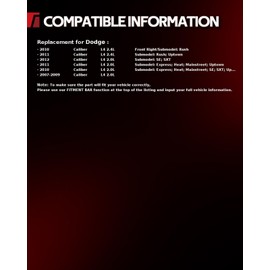 Torchbeam Front Struts Amortiguadores Delanteros Shocks Absorber Replacement for Dodge Caliber 2007-2012 172367/172368