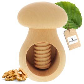 HOFMEISTER® Mushroom Nutcracker Made of Beech Wood, Handmade in Europe, Cracks Each Nut with Little Strength, Ideal for Children, Nut Shells Stay in the Cracker