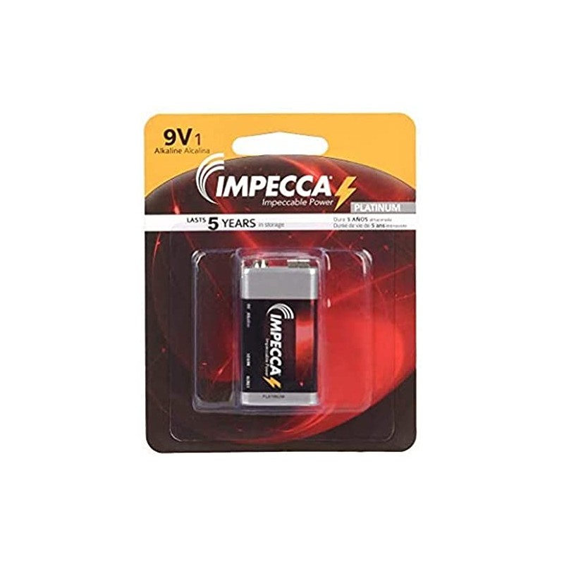 IMPECCA 9 Volt Batteries, High Performance 9V Alkaline Batteries, 6LR61,