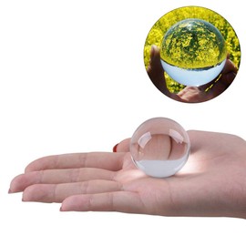 WINOMO Crystal Ball Meditation Ball Contact Juggling Glass Ball Fengshui Glass Ball Photography Prop (Transparent 30 mm)
