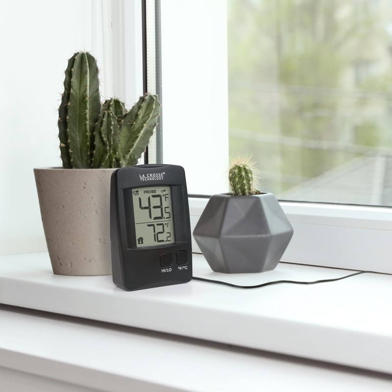 La Crosse Technology 314-1410 Battery Operated Digital Thermometer with Wired