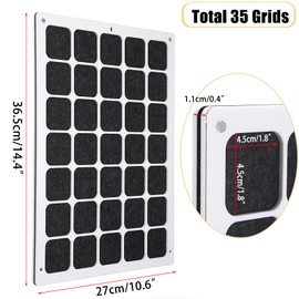 TOLIDA Acrylic Pin Display Organizer - Wall Hanging/Tabletop 35 Grids Pin Display Storage Holder, Dustproof Display Board for Various Sizes of Badges, Travel Brooches, Earrings