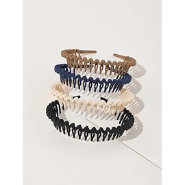 4 Pack Comfortable Teeth Claw Headband Protective Stylish Multi Color Matte Headband for All Hair Types Sturdy Non Slip No Pull Thick Thin Curly Long Short Hair Band