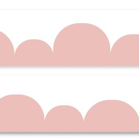 Yabaduu Y034 Border 15 x 200 cm for Children's Room, Baby Room Decoration in Skandi Look Scandi Sticker Wall Sticker for Children Girls Boys (Powder Pink)