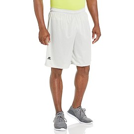 Russell Athletic Men's 9 Inch Mesh Short, Grey/Silver, Large