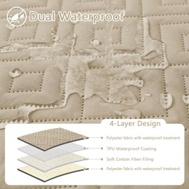 hyha Waterproof Dog Blanket, Soft Pet Bed Blankets, Waterproof Sofa Couch Cover for Dogs Washable, Reversible Pet Couch Covers for Sofa Furniture (68x82 Inch, Taupe/Beige)