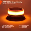 eTzone Solar Amber Strobe Light, 48 LED Rechargeable Emergency Warning