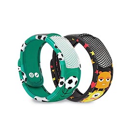 PARA'KITO Mosquito Repellent Pack - 2 Kids Wristbands & 2 Refills Soccer/Monster