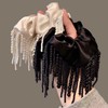 wekicici Wekicici Hair Ties Big Large Pearl Beads Tassel Scrunchie