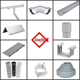 INEFA Pipe Clamp Clip, PVC-U DN75 / 75 mm, Pack of 25 Brown Downpipe Clamp, Gutter Accessories, Easy Assembly, Made in Germany