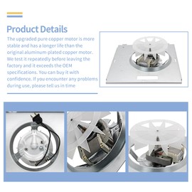 yrjns S0503B000 Bathroom Fan Motor Assembly Compatible with Nutone 763RL B Unit 763RL/769RL A Unit 763RLL 763RLN-R01 Bathroom Fan 70CFM,Fit 769RF/769RL B Unit (70 CFM), 2.0 Sone, 9"x9" (50CFM)